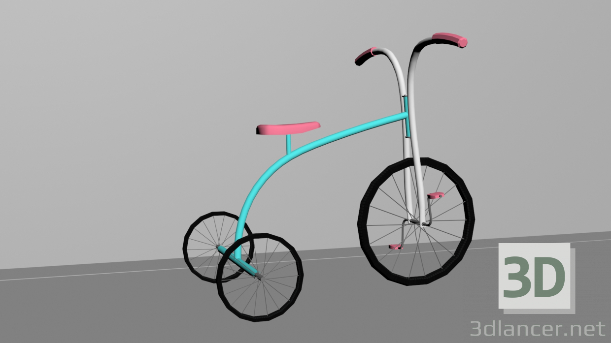 3d Bike kid. Children's bicycle "Kid" model buy - render