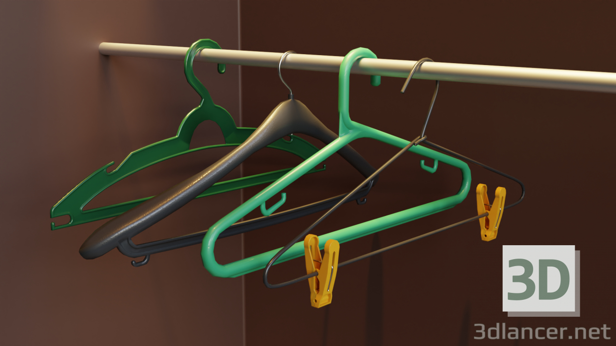 3d Cheap Cloths Hanger model buy - render