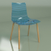 modèle 3D Chaise Gauzy avec pieds en bois (bleu transparent) - preview