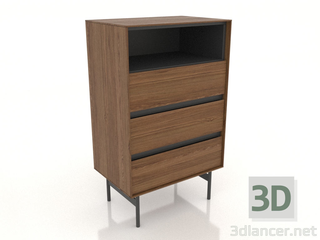 3d model Chest of drawers HIGH 600 mm (light walnut) - preview