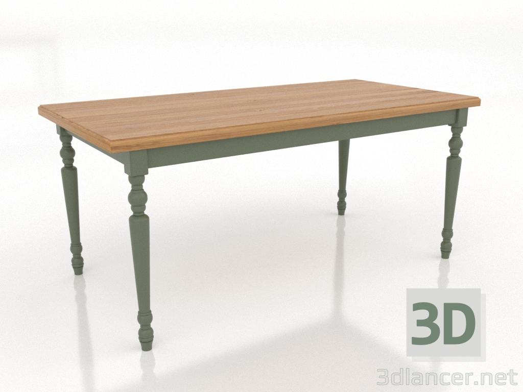 modèle 3D Table à manger 1600x800 mm (vert, chêne naturel) - preview modèle 3D Table à manger 1600x800 mm (vert, chêne naturel) - preview
