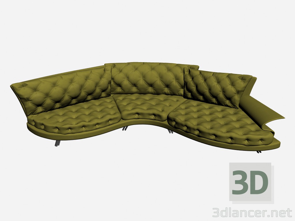 modello 3D Divano Super roy capitonne 7 - anteprima