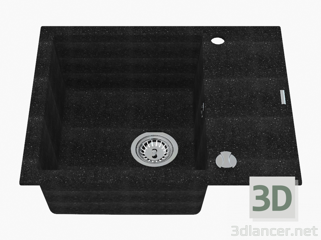 3d model Sink, 1 bowl with draining board - graphite Andante (ZQN 211A) - preview