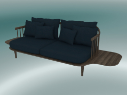 Sofa Double Fly (SC3, H 70cm, D 80cm, L 240cm, Smoked oiled oak, Harald 2 182)