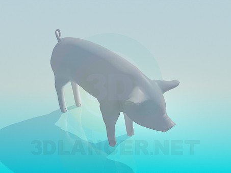 modèle 3D Cochon - preview