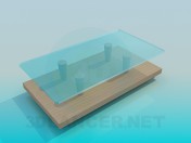 Wood-glass low table