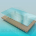 3d model Wood-glass low table - preview