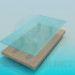 3d model Wood-glass low table - preview