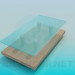 3D Modell Holz-Glas-Couchtisch - Vorschau