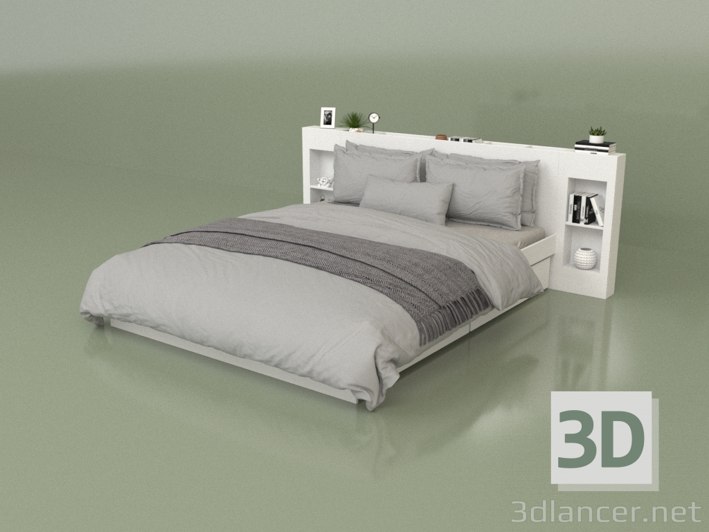 3d model Bed with organizers 1600 x 2000 (10321) - preview