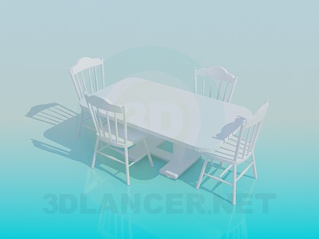 3D modeli Yemek Masası - önizleme