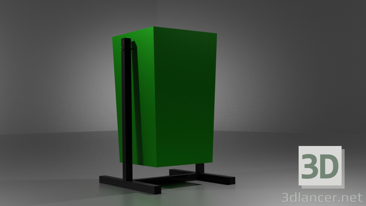 3d model Trash bin without lid - preview