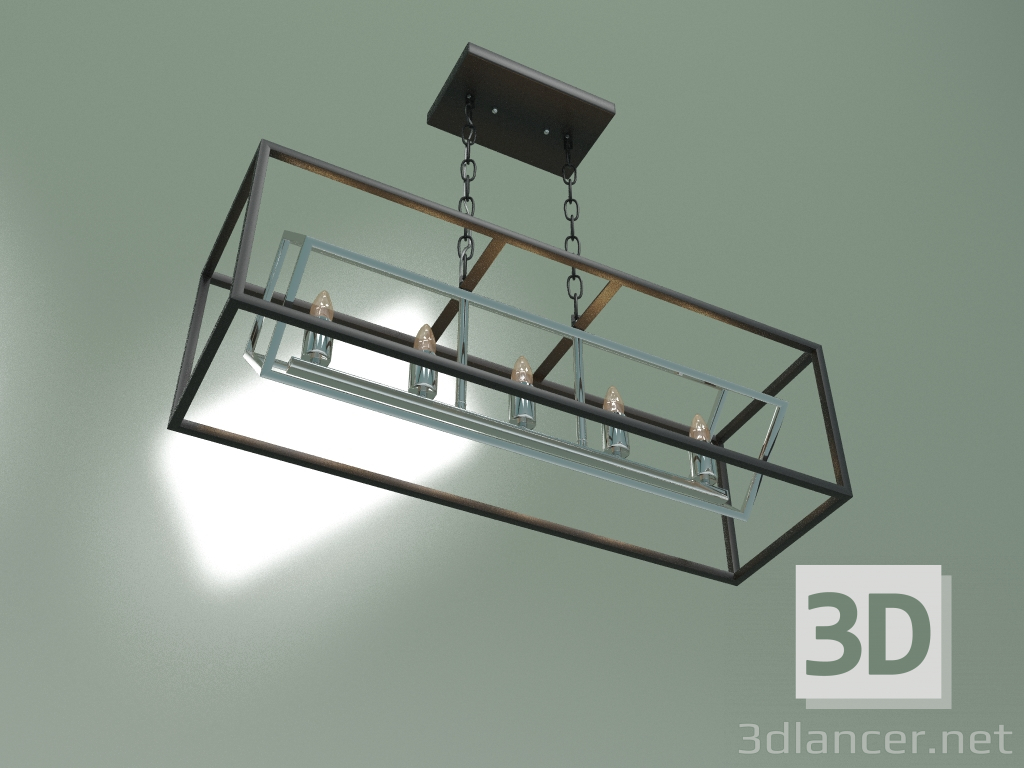 modello 3D Lampadario a sospensione Crate 70122-5 (nero) - anteprima
