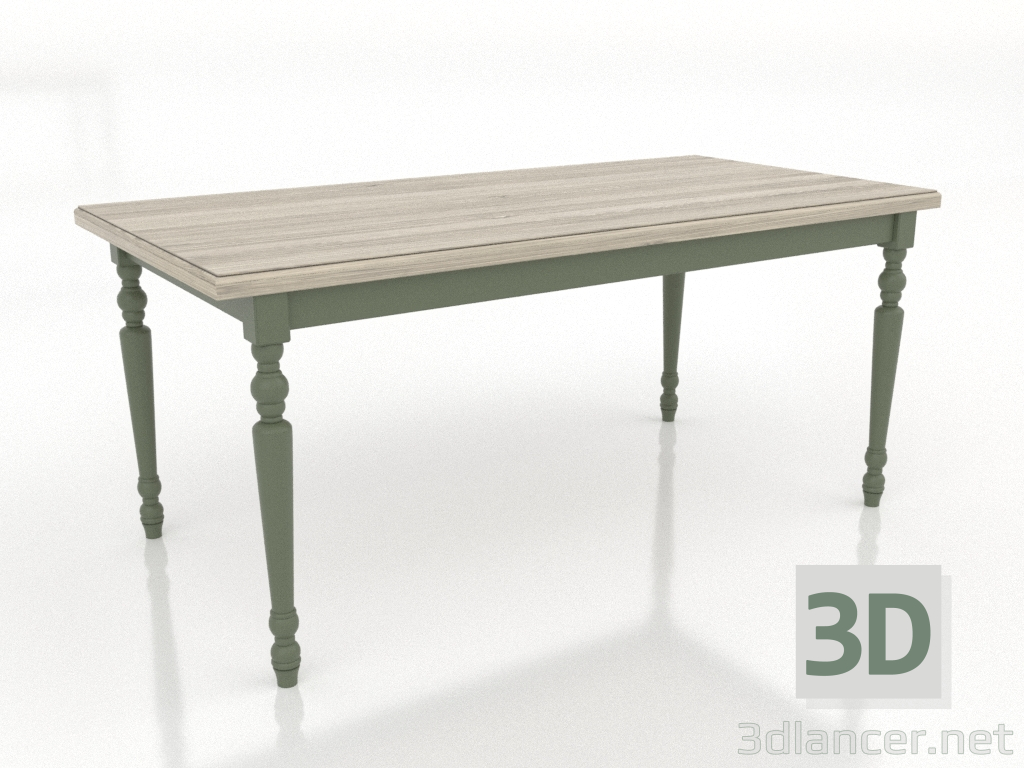 modèle 3D Table à manger 1600x800 mm (vert, chêne éclairci) - preview