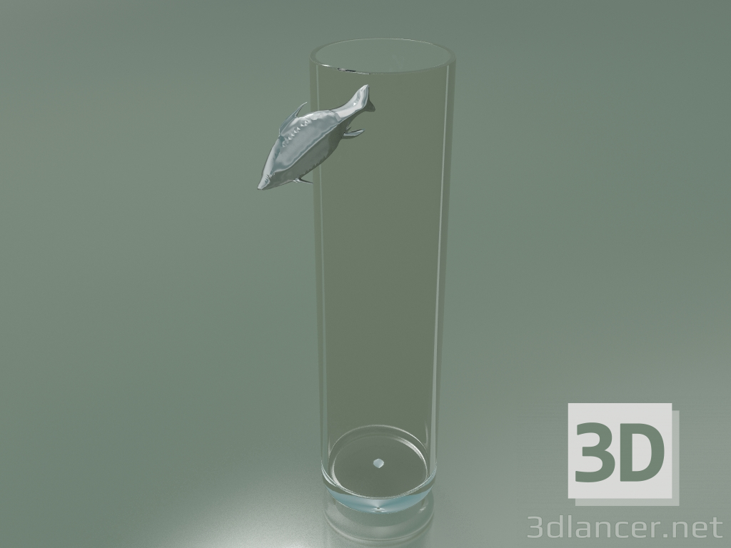 3d model Jarrón Illusion Fish (H 56cm, D 15cm) - vista previa