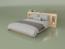 Bed with organizers 1600 x 2000 (10322)