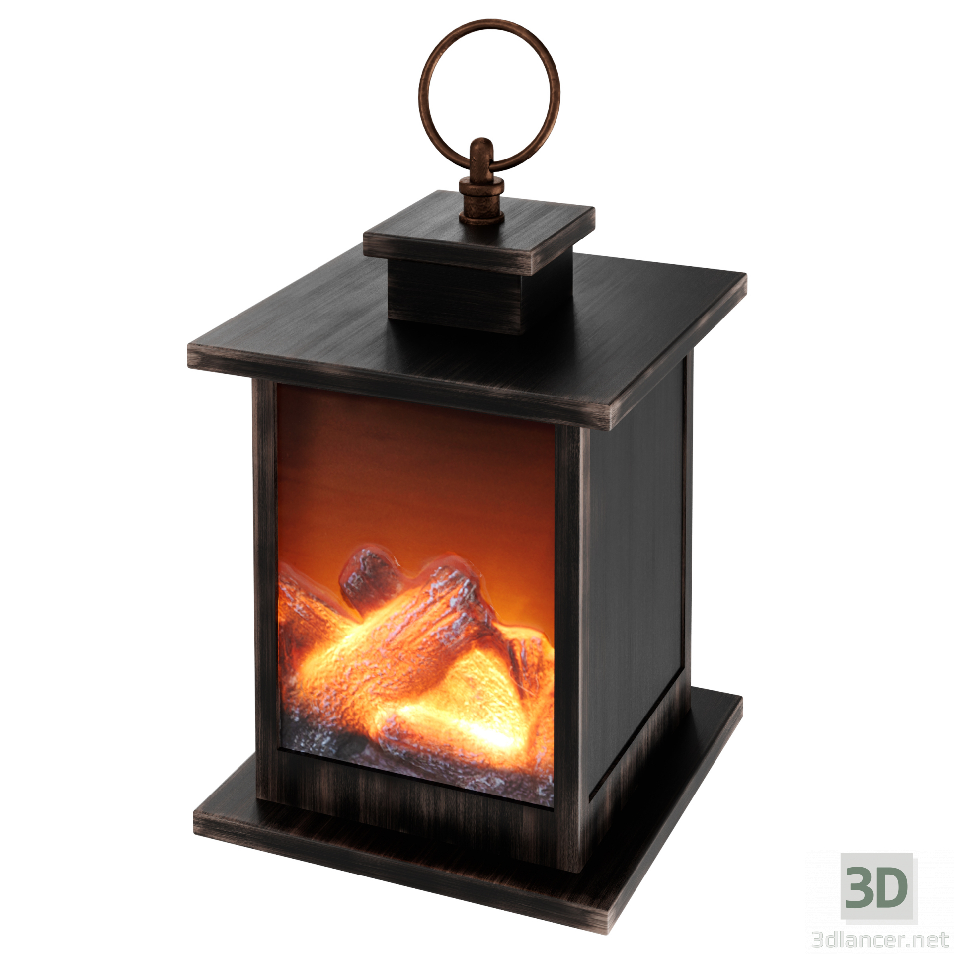 3d LED fireplace "Country" NEON-NIGHT model buy - render