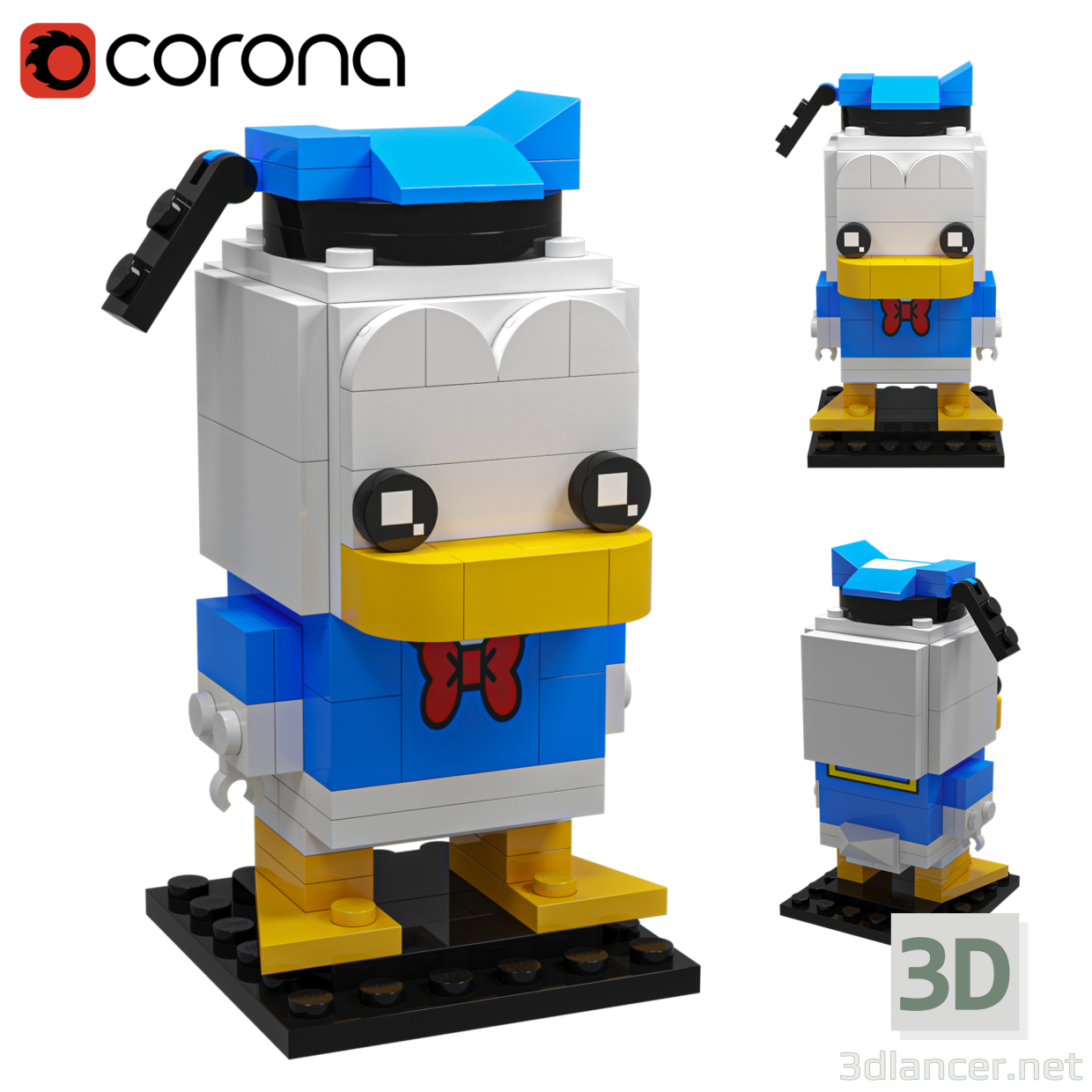 Lego Pato Donald 3D modelo Compro - render