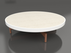Round coffee table Ø90x22 (White, DEKTON Danae)