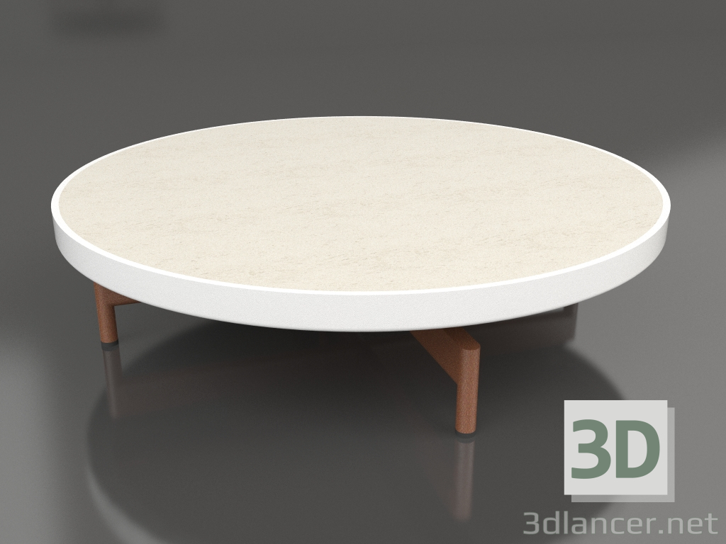 modello 3D Tavolino rotondo Ø90x22 (Bianco, DEKTON Danae) - anteprima