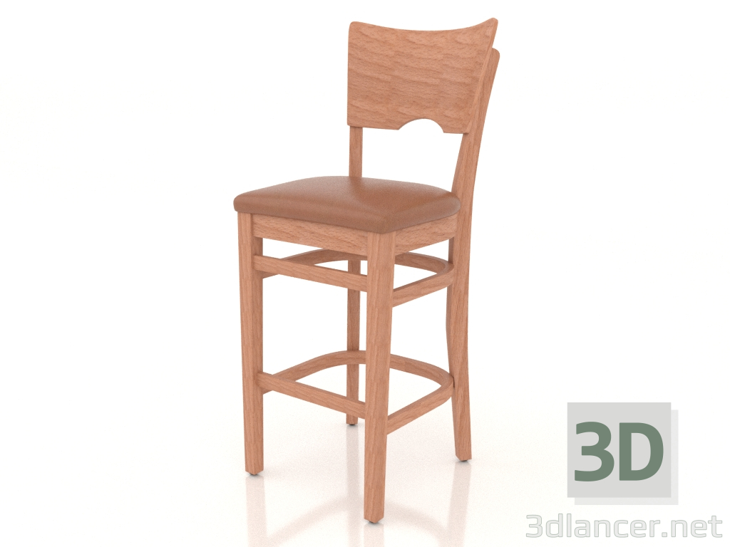 modèle 3D Tabouret de bar York (hêtre naturel) - preview