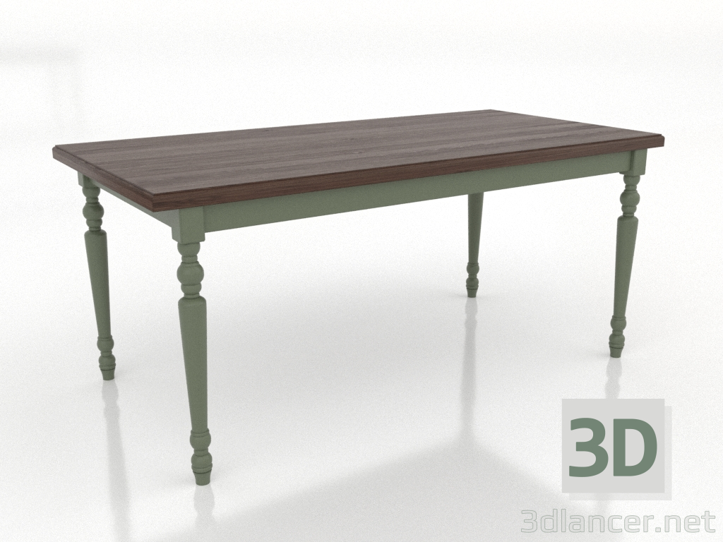 modèle 3D Table à manger 1600x800 mm (vert, noyer foncé) - preview