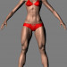 3d Athletic female body base mesh model buy - render