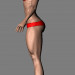 3d Athletic female body base mesh model buy - render