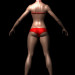 3d Athletic female body base mesh model buy - render