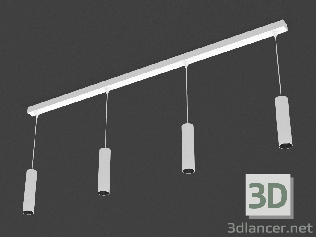 Modelo 3d A lâmpada de diodo emissor de luz (DL18629_01 Branco S + base DL18629 4Kit W Dim) - preview
