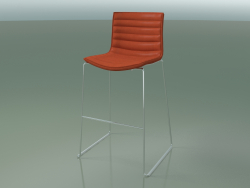 Bar chair 0321 (on a slide, with removable leather upholstery with stripes)