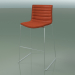 modèle 3D Chaise de bar 0321 (sur une glissière, avec revêtement en cuir amovible à rayures) - preview