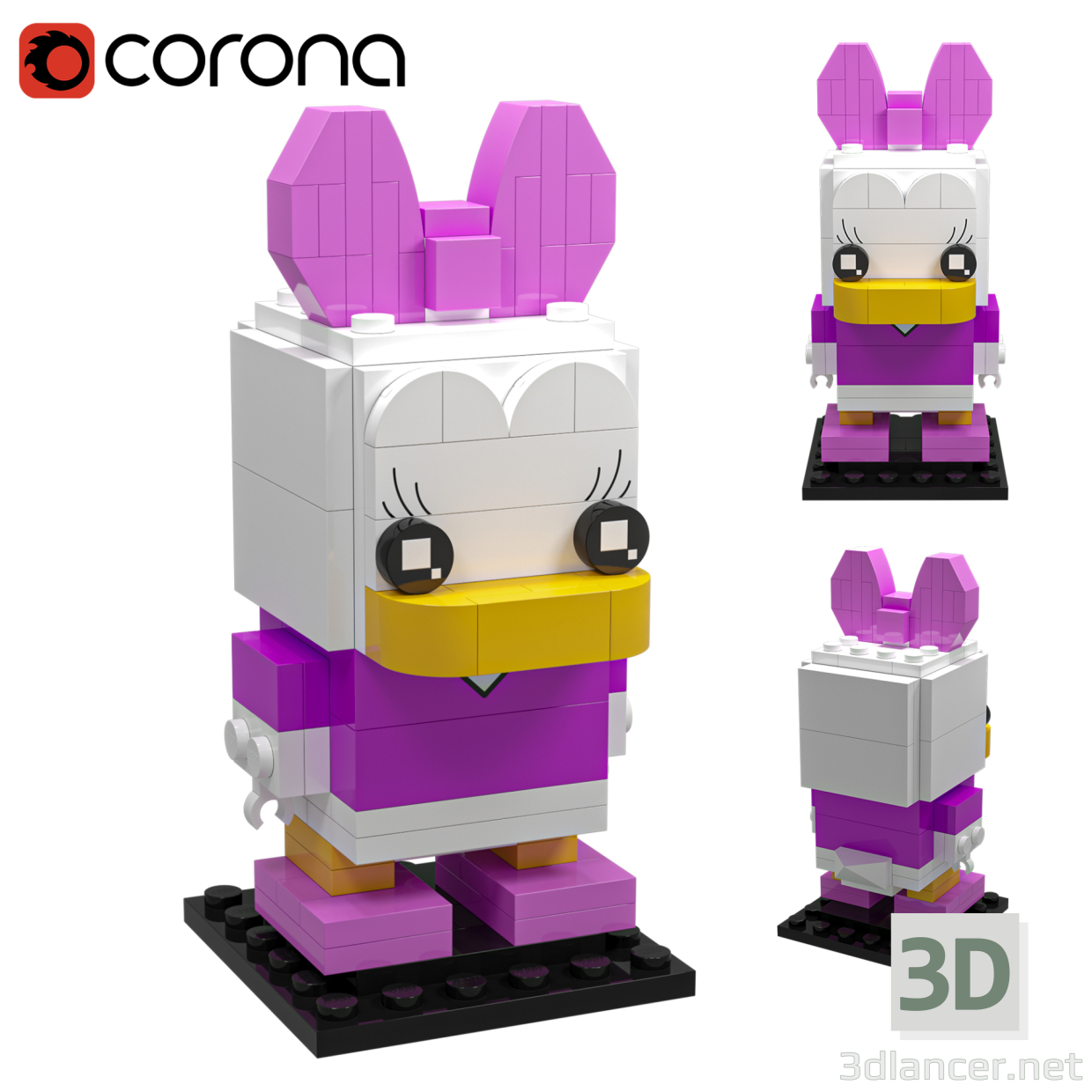 Lego Pato Margarita 3D modelo Compro - render