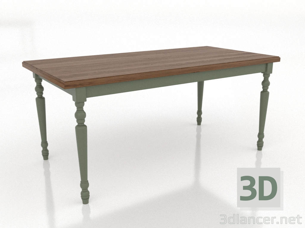 3d model Mesa de comedor 1600x800 mm (verde, nogal claro) - vista previa 3d model Mesa de comedor 1600x800 mm (verde, nogal claro) - vista previa