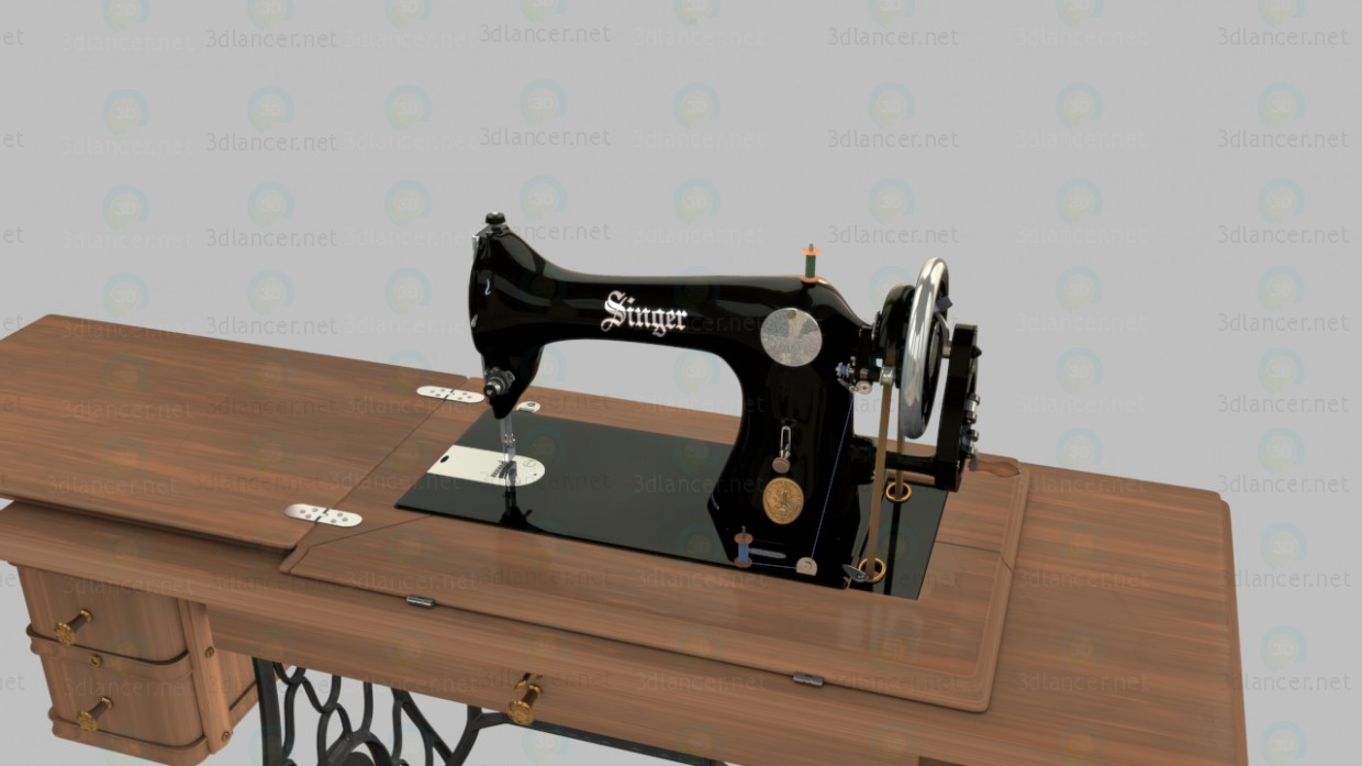 3D Modell Nähmaschine Singer - Vorschau