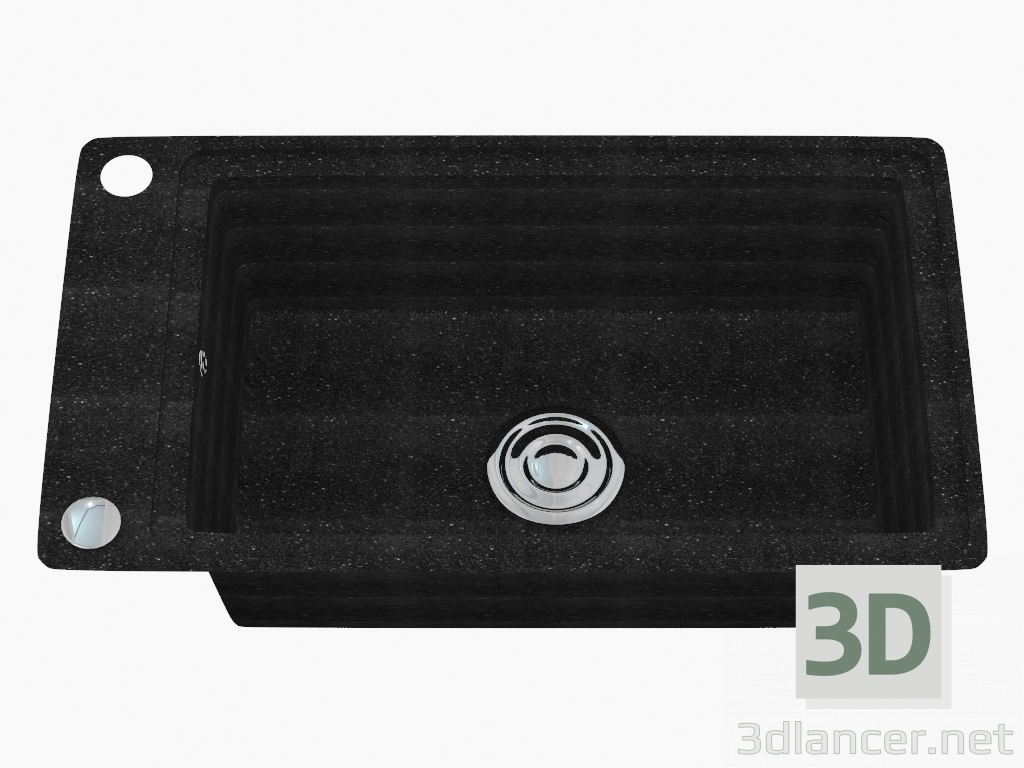 modello 3D Lavello, 1 vasca senza alette per asciugatura - Graphite Country (ZQU 2113) - anteprima