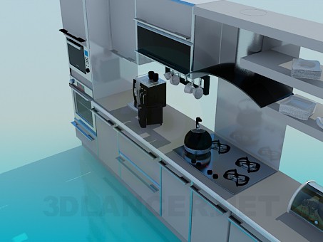3d model Kitchen, a full set of items - preview 3d model Kitchen, a full set of items - preview