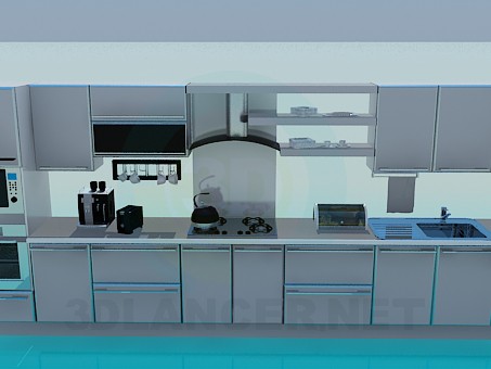 3d model Kitchen, a full set of items - preview 3d model Kitchen, a full set of items - preview