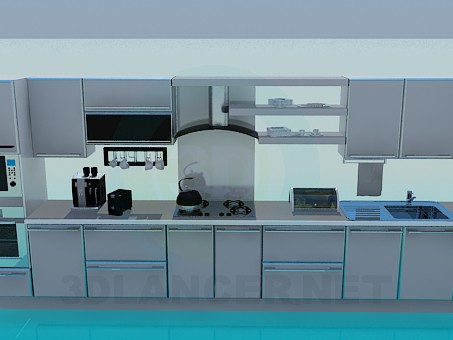 3d model Kitchen, a full set of items - preview 3d model Kitchen, a full set of items - preview