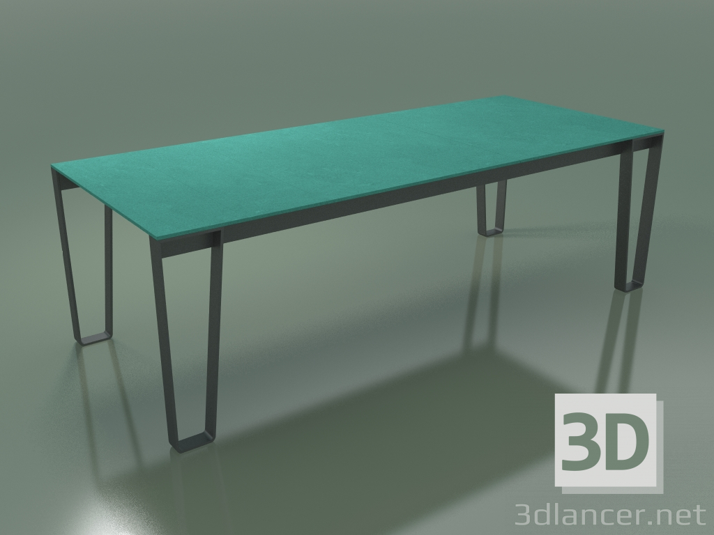 modèle 3D Table à manger d'extérieur InOut (933, aluminium laqué gris, lattes en pierre de lave émaillée turqu - preview