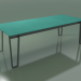 3d model Outdoor dining table InOut (933, Gray Lacquered Aluminum, Turquoise Enameled Lava Stone Slats) - preview