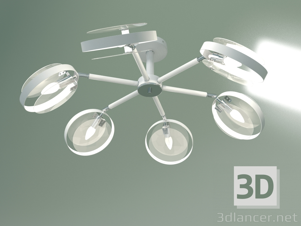 modello 3D Lampadario a soffitto Gallo 70121-6 (bianco) - anteprima