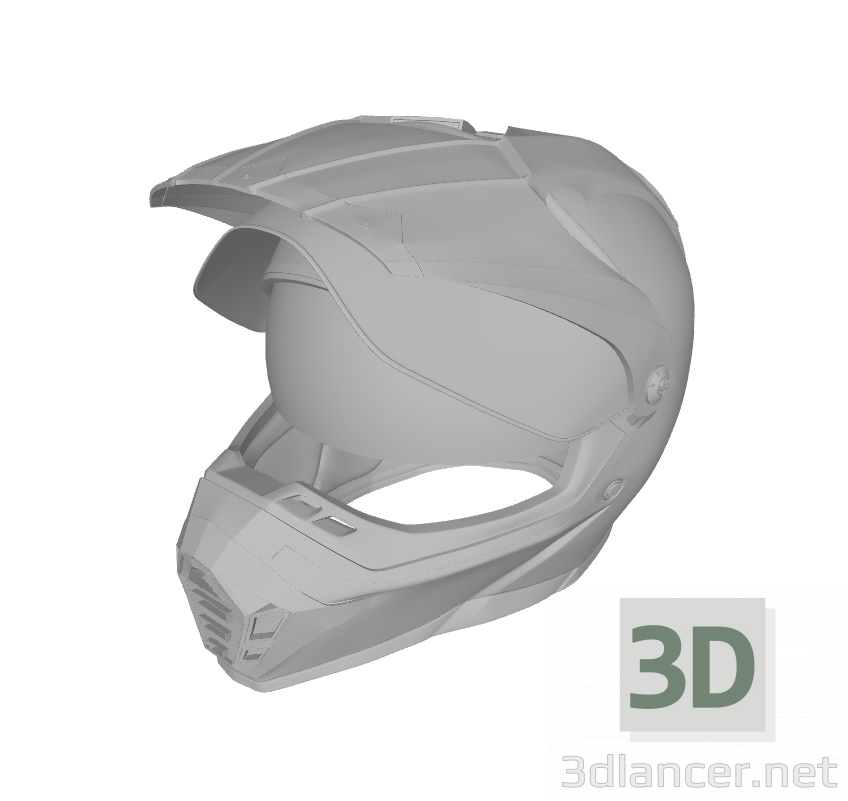 modello 3D casco per moto - anteprima