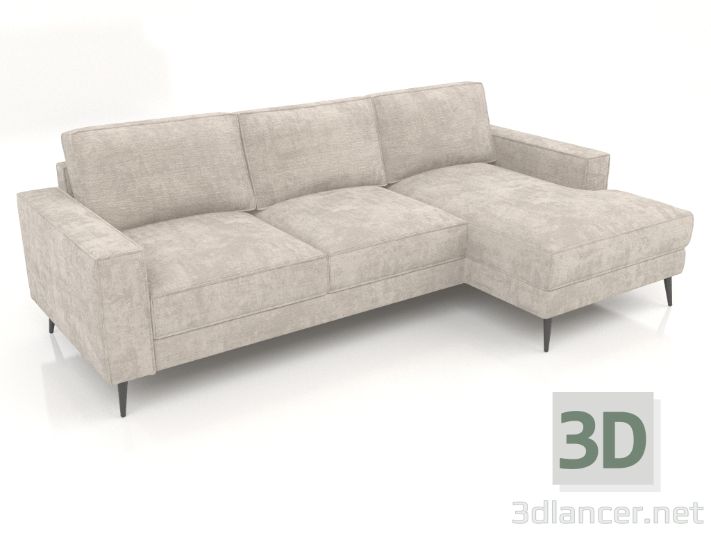 modèle 3D Canapé-lit MADISON avec pouf - preview