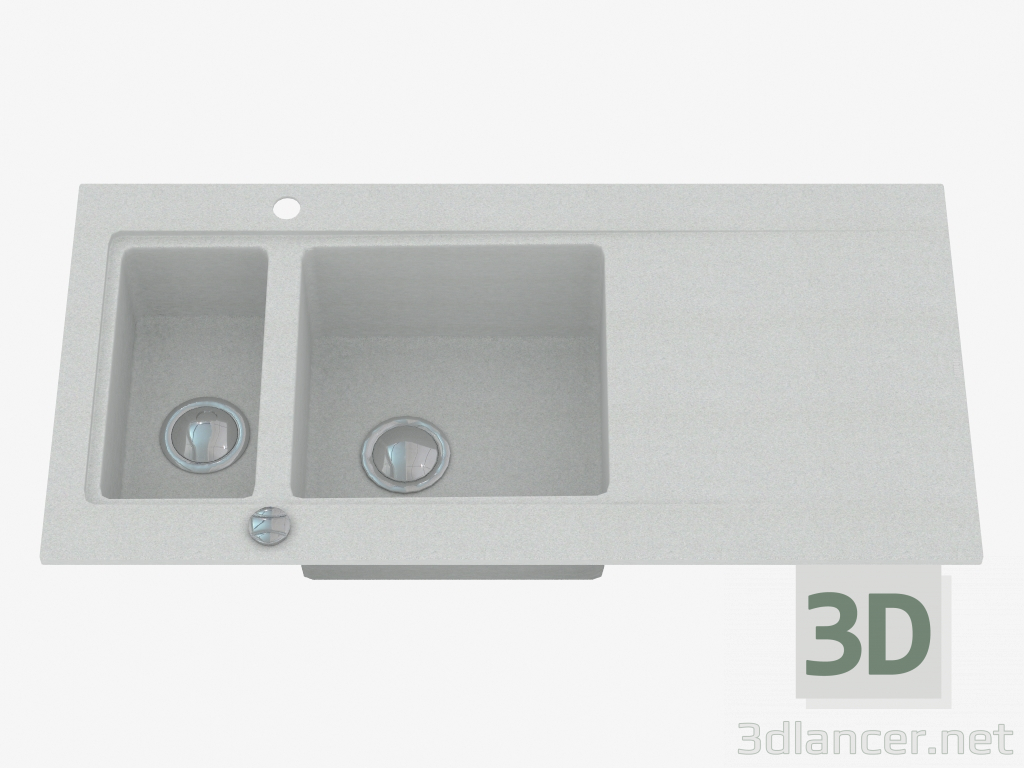 3d model Lavado, 1,5 cuencos con un ala para el secado - metalico gris Moderno (ZQM S513) - vista previa