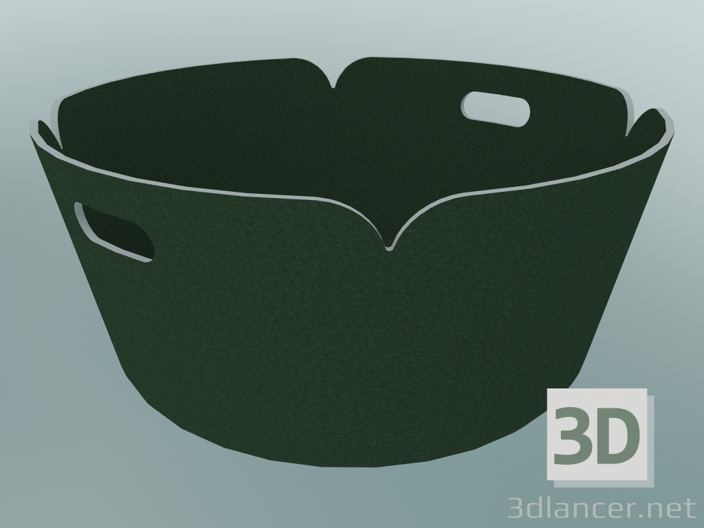 3d model Restauración de canasta redonda (verde oscuro) - vista previa