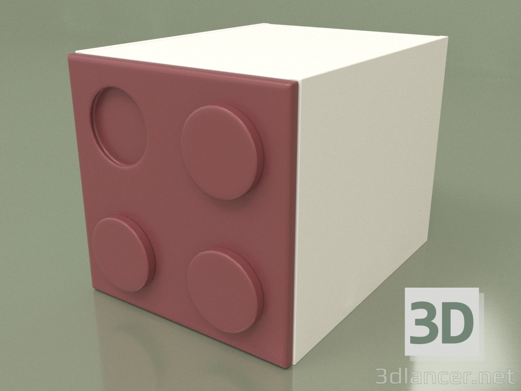 3d model Children's wardrobe-cube (Bordeaux) - preview