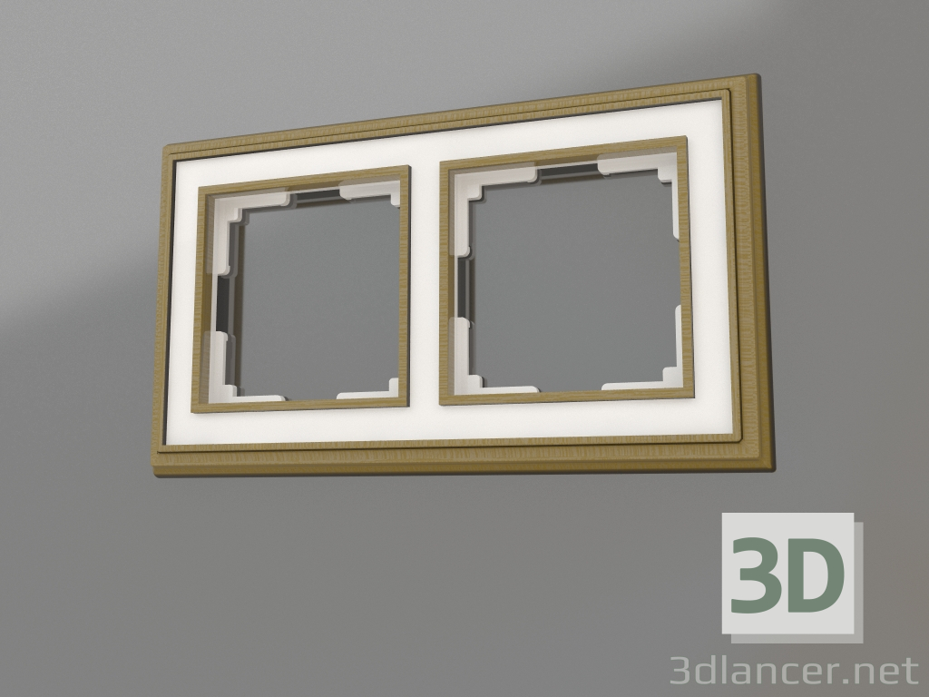 3D Modell Rahmen für 2 Pfosten Palacio (bronze-weiß) - Vorschau
