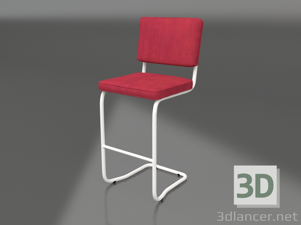 3d model Taburete de bar Ridge Rib Kink (Rojo) - vista previa