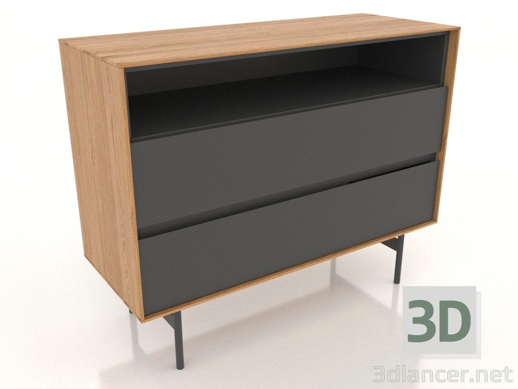 3D modeli Çekmeceli dolap AÇIK 1000x400 mm (natürel meşe) - önizleme